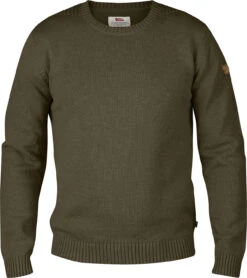 FJÄLLRÄVEN Övik Knit Crew - Men's|-|Chandail En Tricot à Col Rond Övik - Homme -Fjällräven Shop FJR 82409 7EDark 20Olive