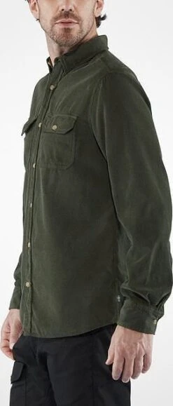 FJÄLLRÄVEN Ovik Cord Shirt - Men's|-|Chemise à Manches Longues Övik - Homme -Fjällräven Shop FJR F82977 7E 7Eside 20Deep 20Forest