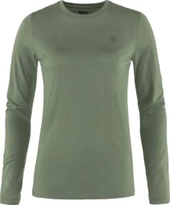 FJÄLLRÄVEN Abisko Wool Long Sleeve Baselayer - Women's|-|Couche De Base Abisko En Laine Mérinos - Femme -Fjällräven Shop FJR F84102 7EPatina 20Green