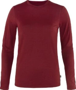 FJÄLLRÄVEN Abisko Wool Long Sleeve Baselayer - Women's|-|Couche De Base Abisko En Laine Mérinos - Femme -Fjällräven Shop FJR F84102 7EPomegranate 20Red