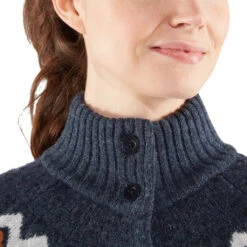 FJÄLLRÄVEN Ovik Knit Cardigan - Women's|-|Cardigan En Tricot Ovik - Femme -Fjällräven Shop FJR F84148 7E 7EDetail 20Dark 20Navy