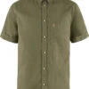 FJÄLLRÄVEN Ovik Travel Short Sleeve Shirt - Men's|-|Chemise à Manches Courtes Ovik Travel - Homme -Fjällräven Shop FJR F87039 7EGreen